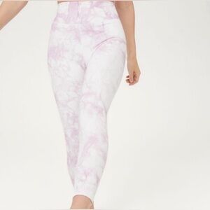 Aerie offline Purple & White Tie-Dye Leggings tights.